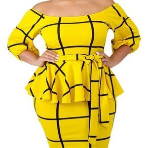 Yellow Peplum Dress